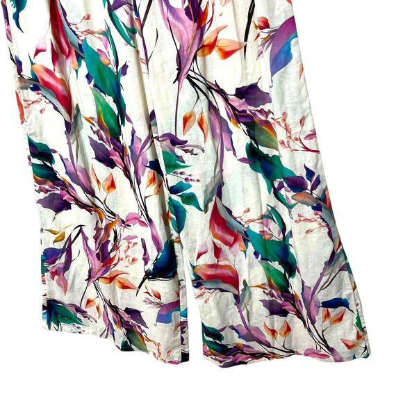 Calia NWT Cover Up Pants Small Unbleached Linen High Rise Wide Leg Beach - Picture 7 of 12